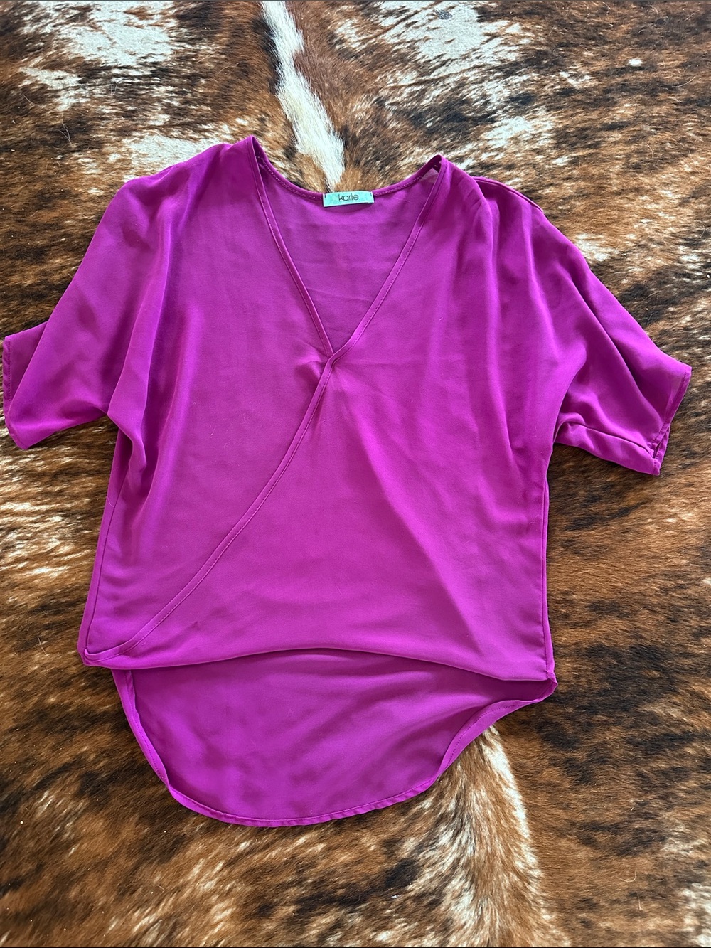 Small purple hi low flowy blouse